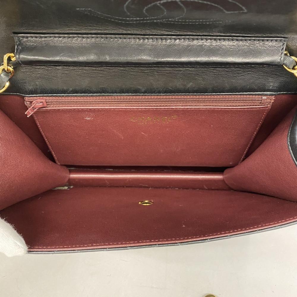 Black Leather Chanel Shoulder Bag