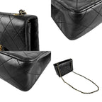 Black Leather Chanel Shoulder Bag
