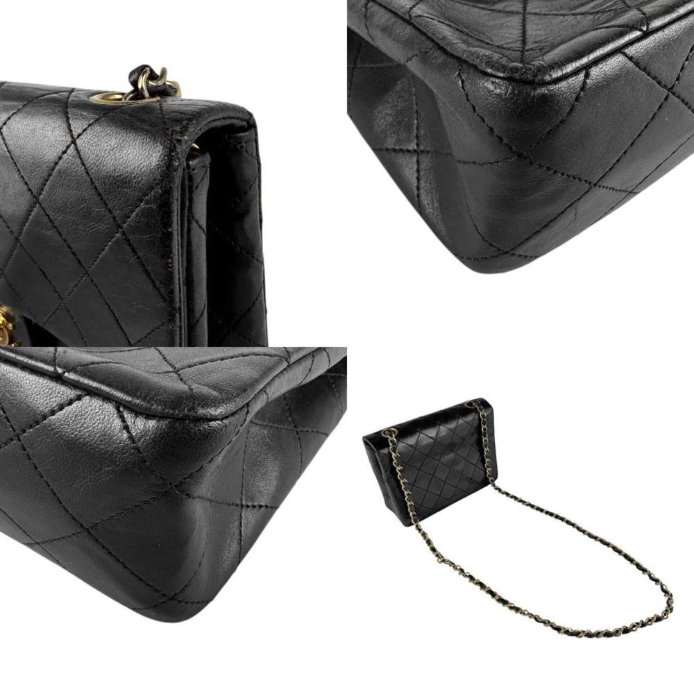 Black Leather Chanel Shoulder Bag