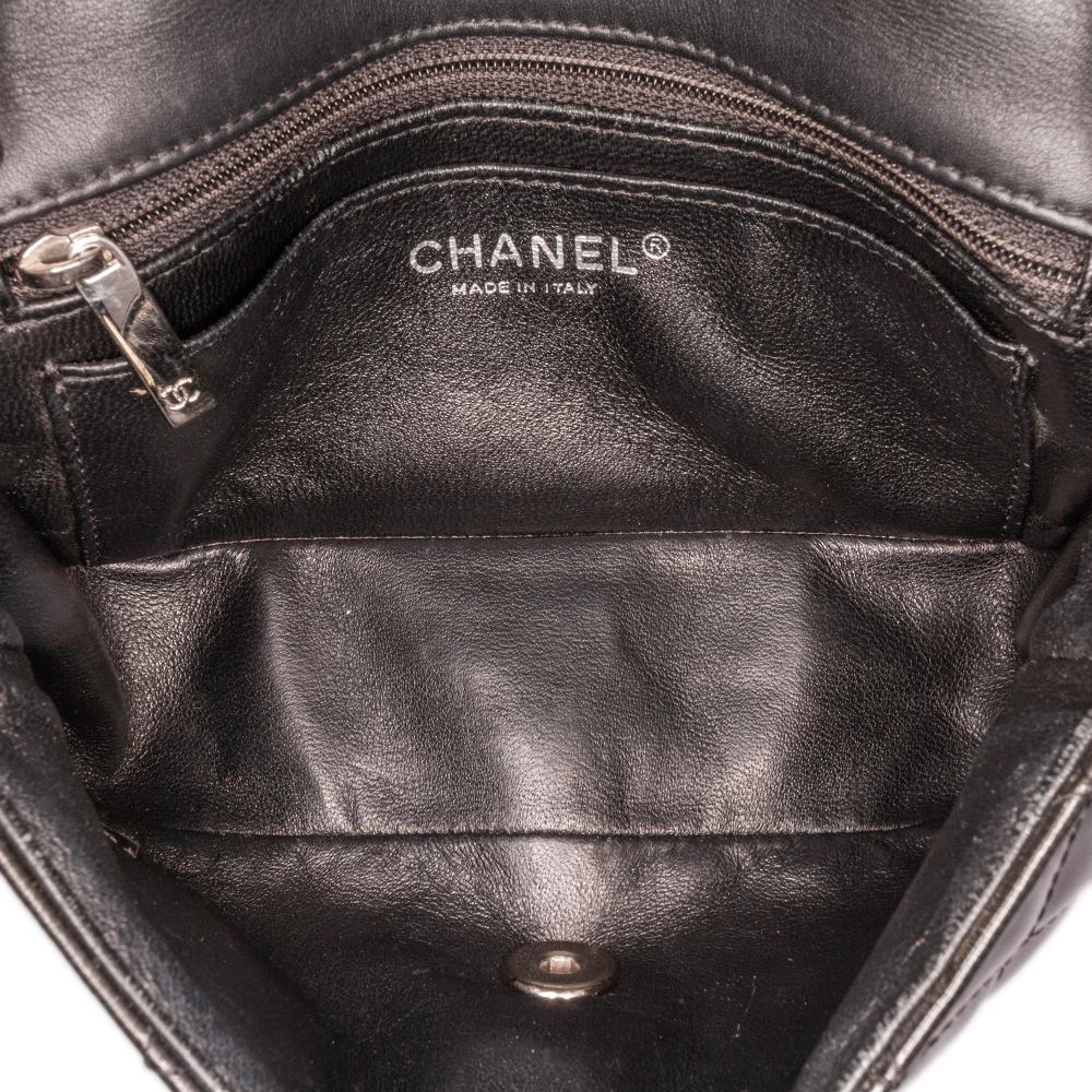 Black Leather Chanel Flap Bag