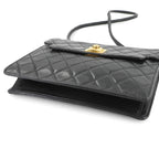 Black Leather Chanel Shoulder Bag