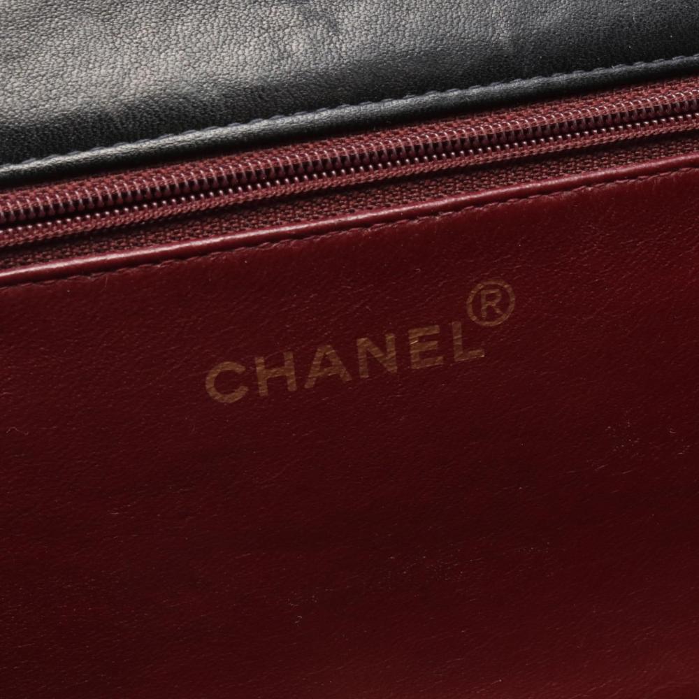 Black Leather Chanel Flap Bag