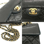 Black Leather Chanel Shoulder Bag