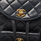 Black Leather Chanel Backpack