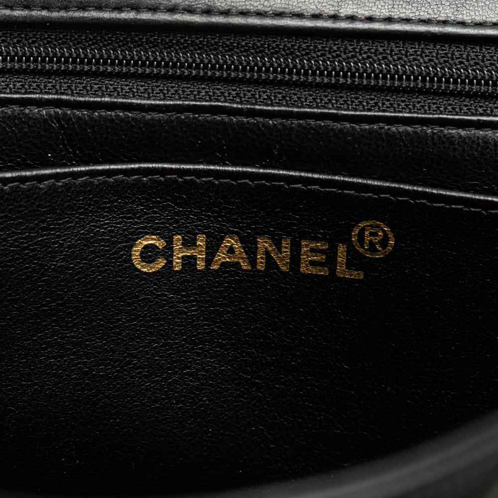 Black Leather Chanel Flap Bag