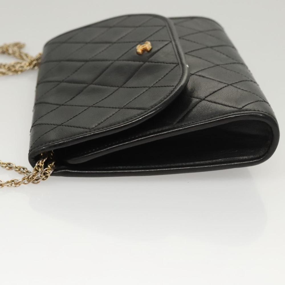 Black Leather Chanel Shoulder Bag