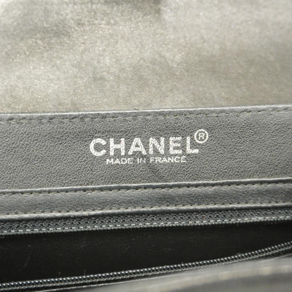 Black Leather Chanel Shoulder Bag
