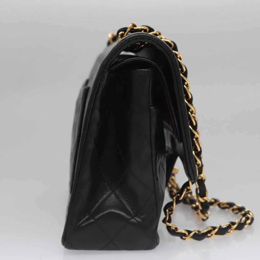Black Leather Chanel Flap Bag