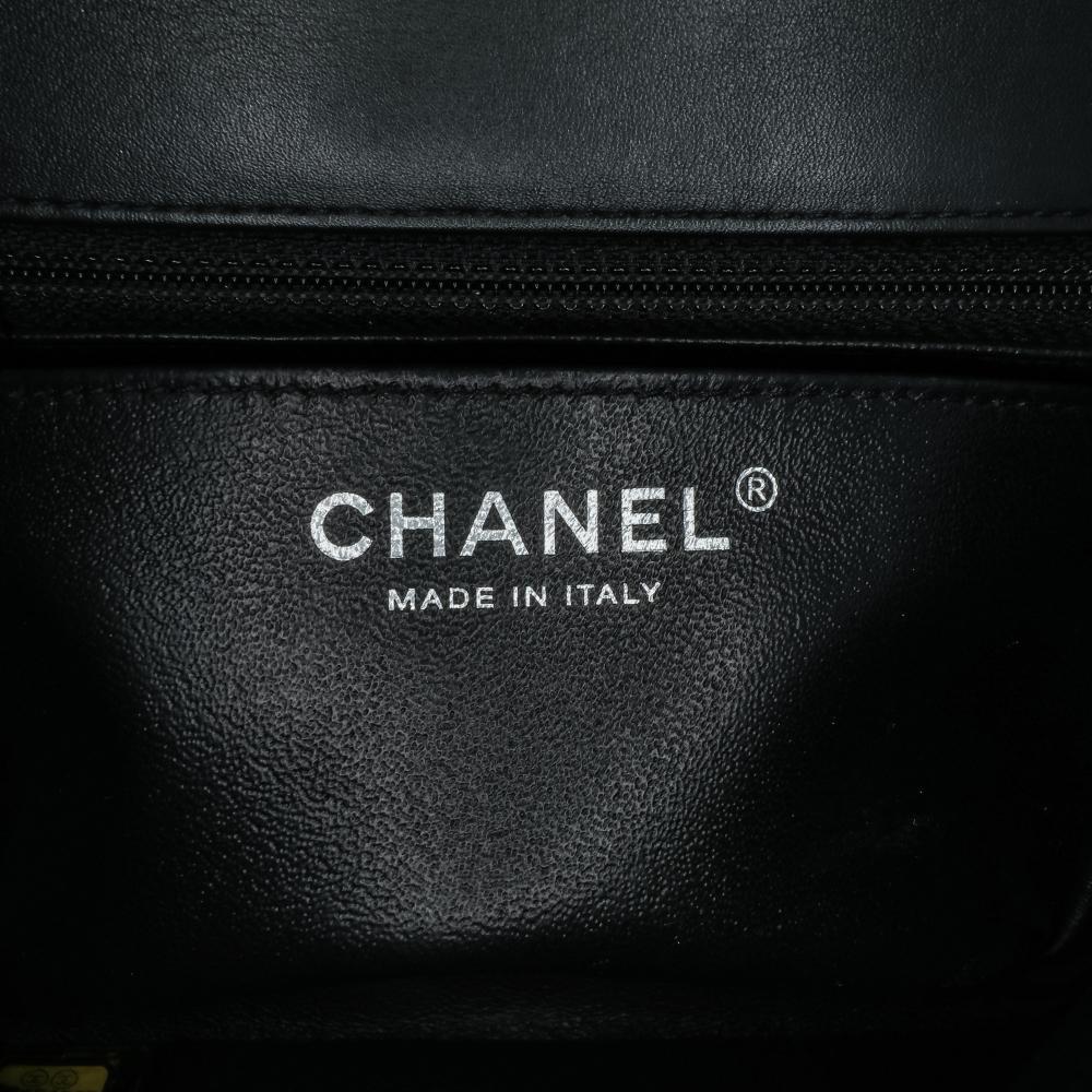 Black Leather Chanel Flap Bag
