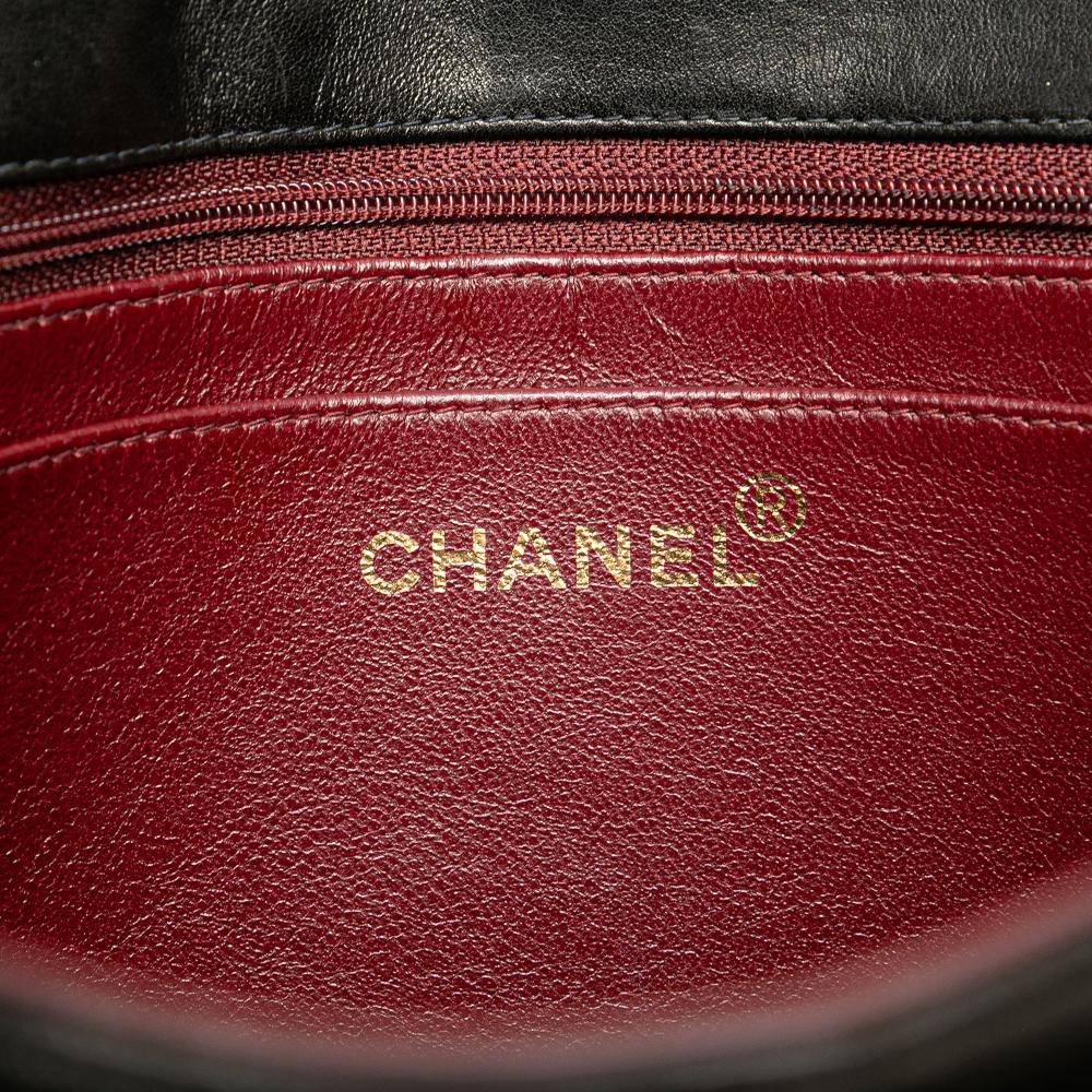 Black Leather Chanel Flap Bag