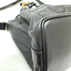 Black Leather Chanel Shoulder Bag
