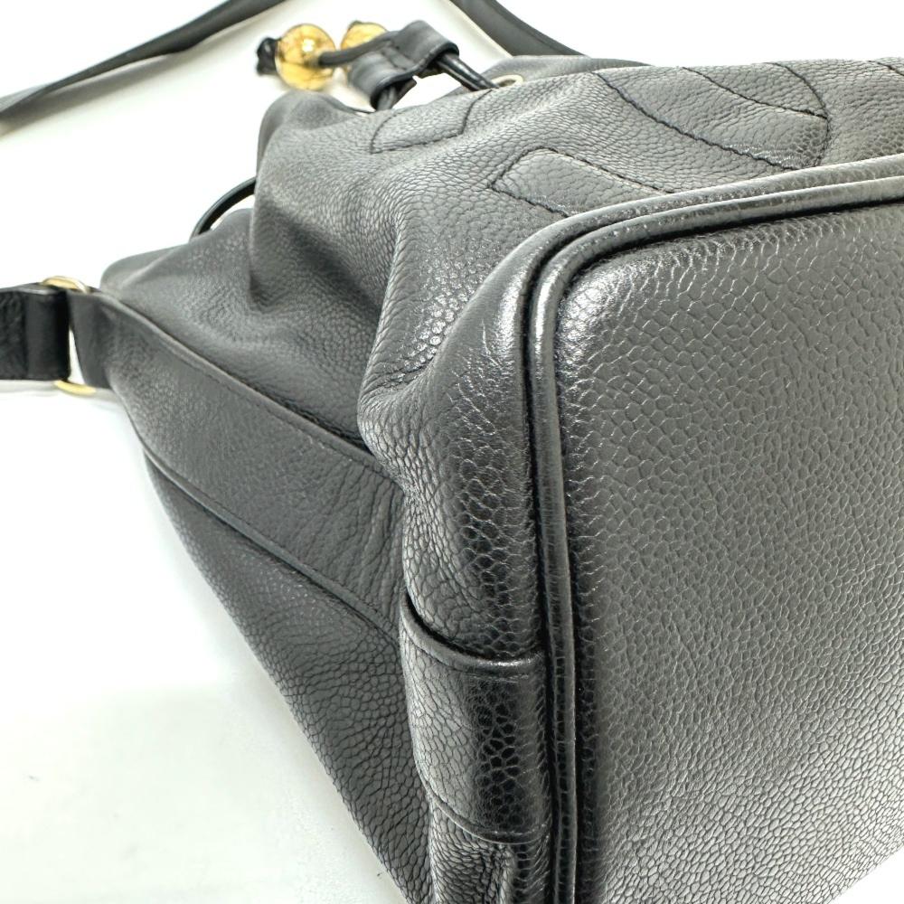 Black Leather Chanel Shoulder Bag