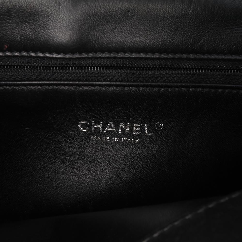 Black Leather Chanel Flap Bag