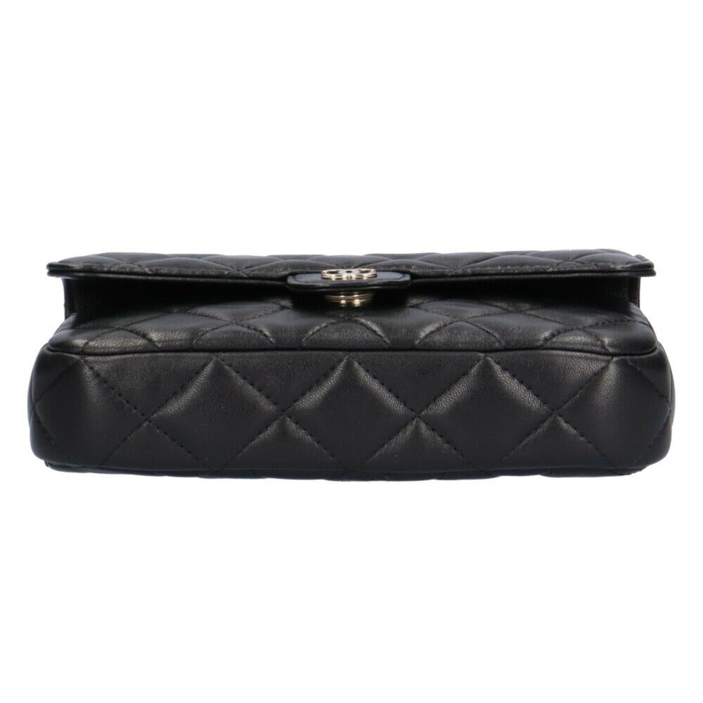 Black Leather Chanel Shoulder Bag