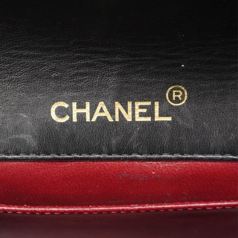 Black Leather Chanel Shoulder Bag
