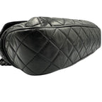 Black Leather Chanel Shoulder Bag