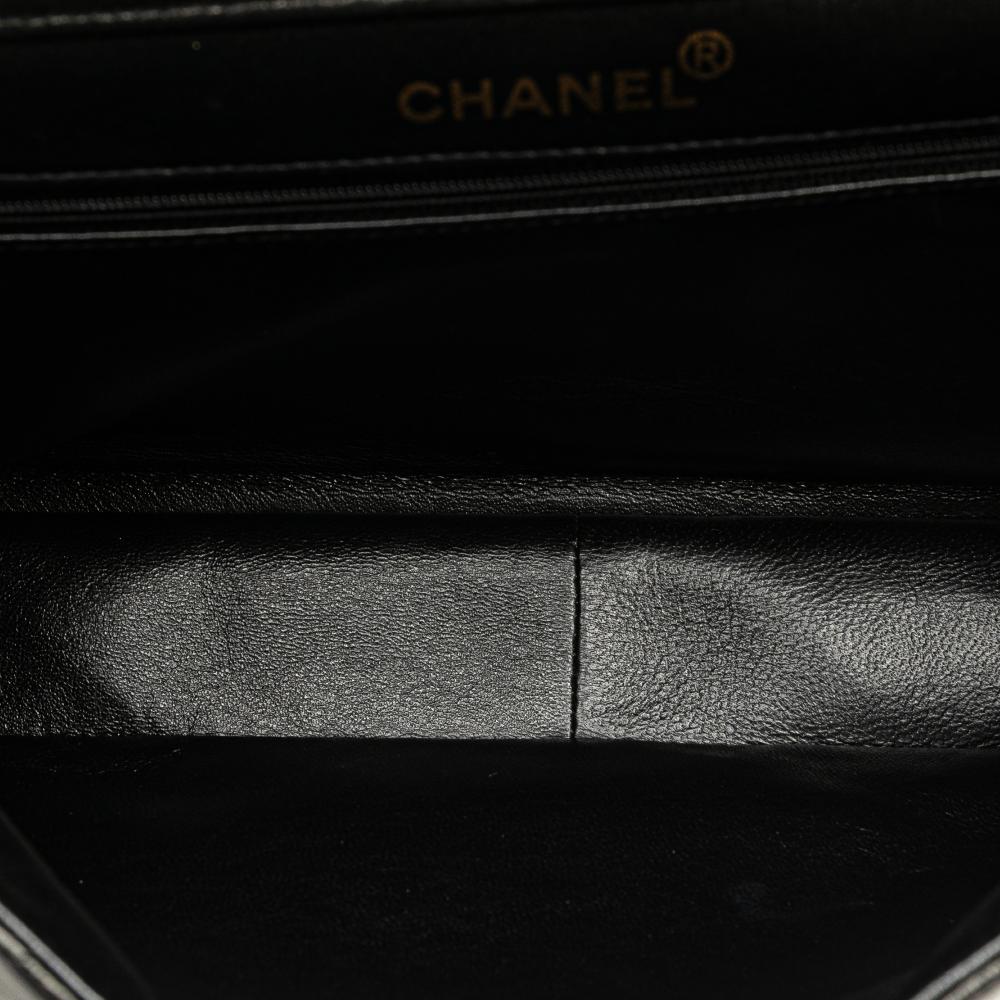 Black Leather Chanel Flap Bag