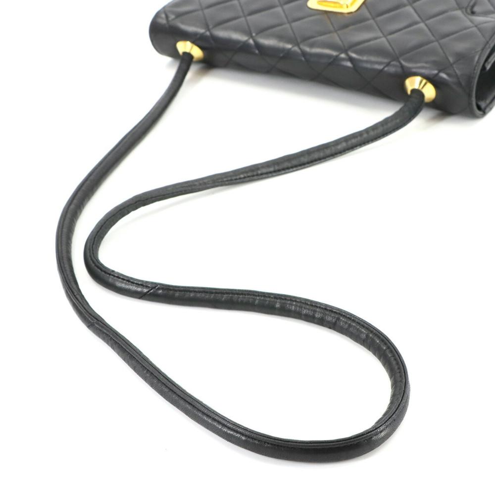 Black Leather Chanel Shoulder Bag