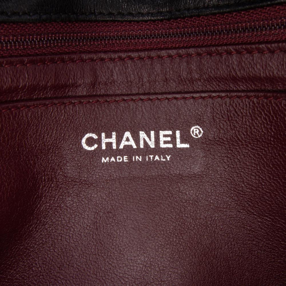 Black Leather Chanel Flap Bag