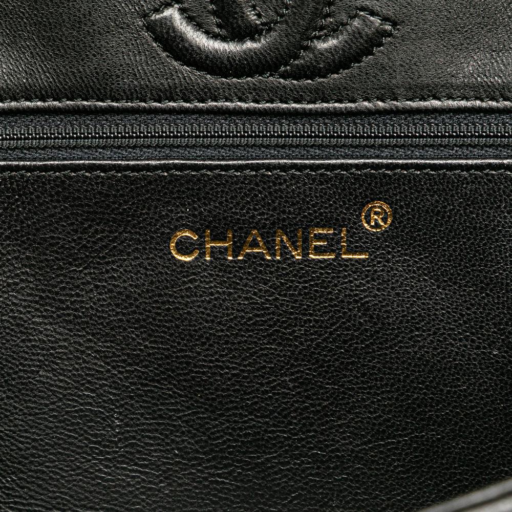 Black Leather Chanel Flap Bag
