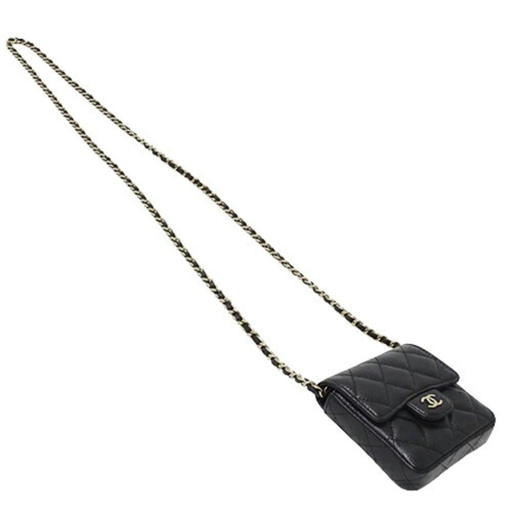 Black Leather Chanel Shoulder Bag