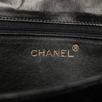 Black Leather Chanel Flap Bag