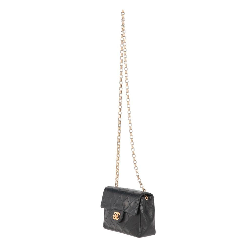 Black Leather Chanel Crossbody Bag
