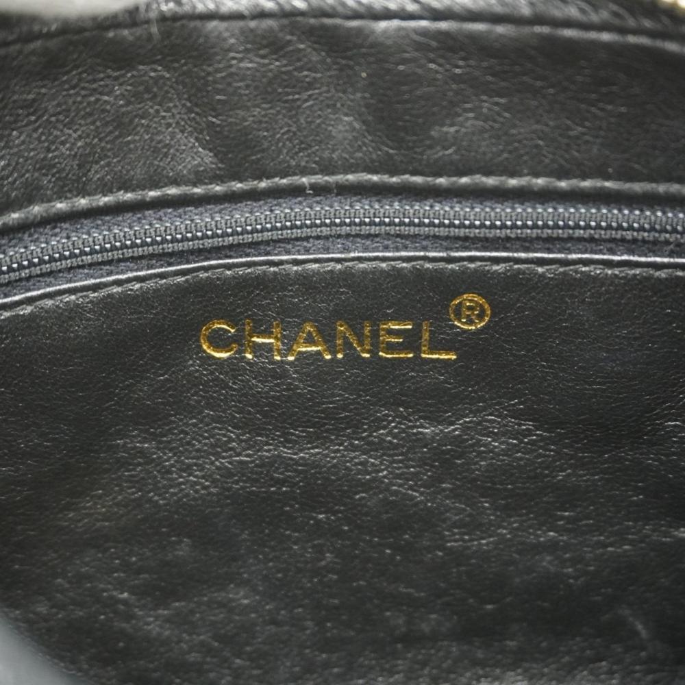 Black Leather Chanel Shoulder Bag