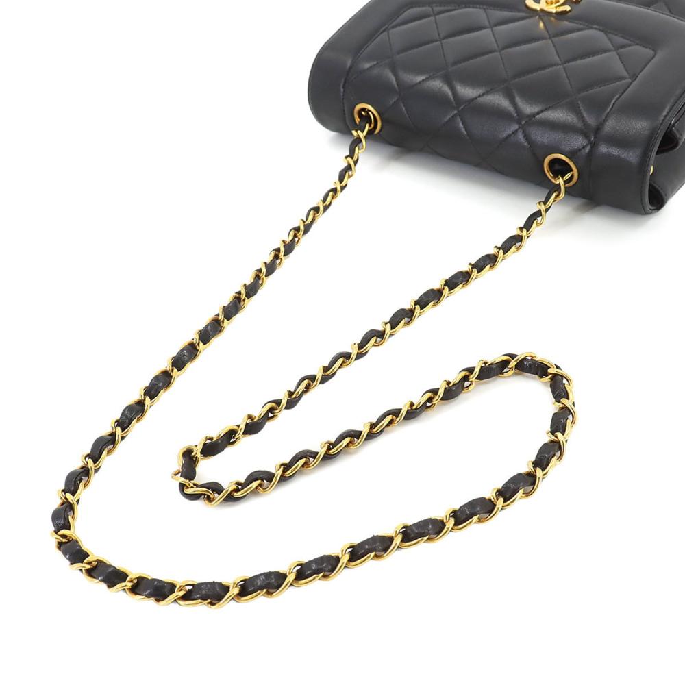 Black Leather Chanel Shoulder Bag
