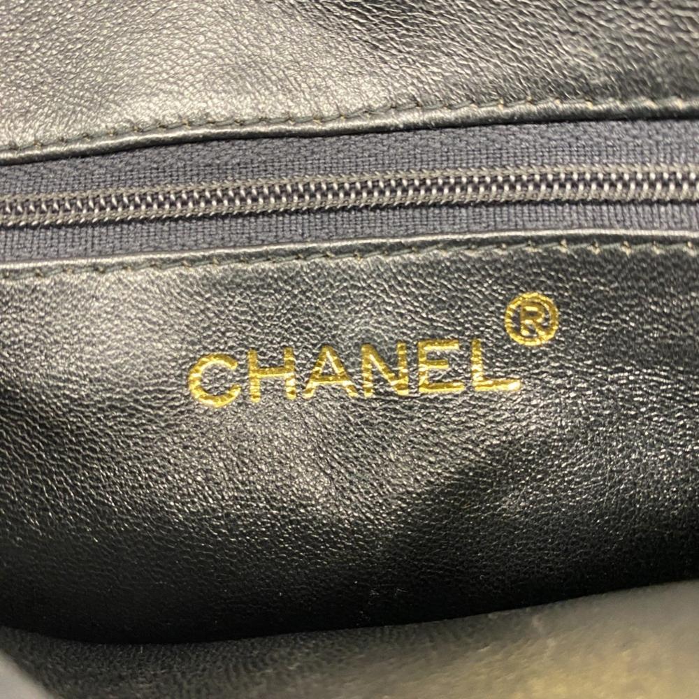 Black Leather Chanel Shoulder Bag