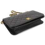 Black Leather Chanel Shoulder Bag