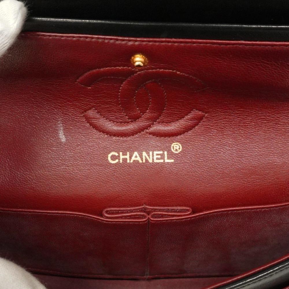 Black Leather Chanel Flap Bag