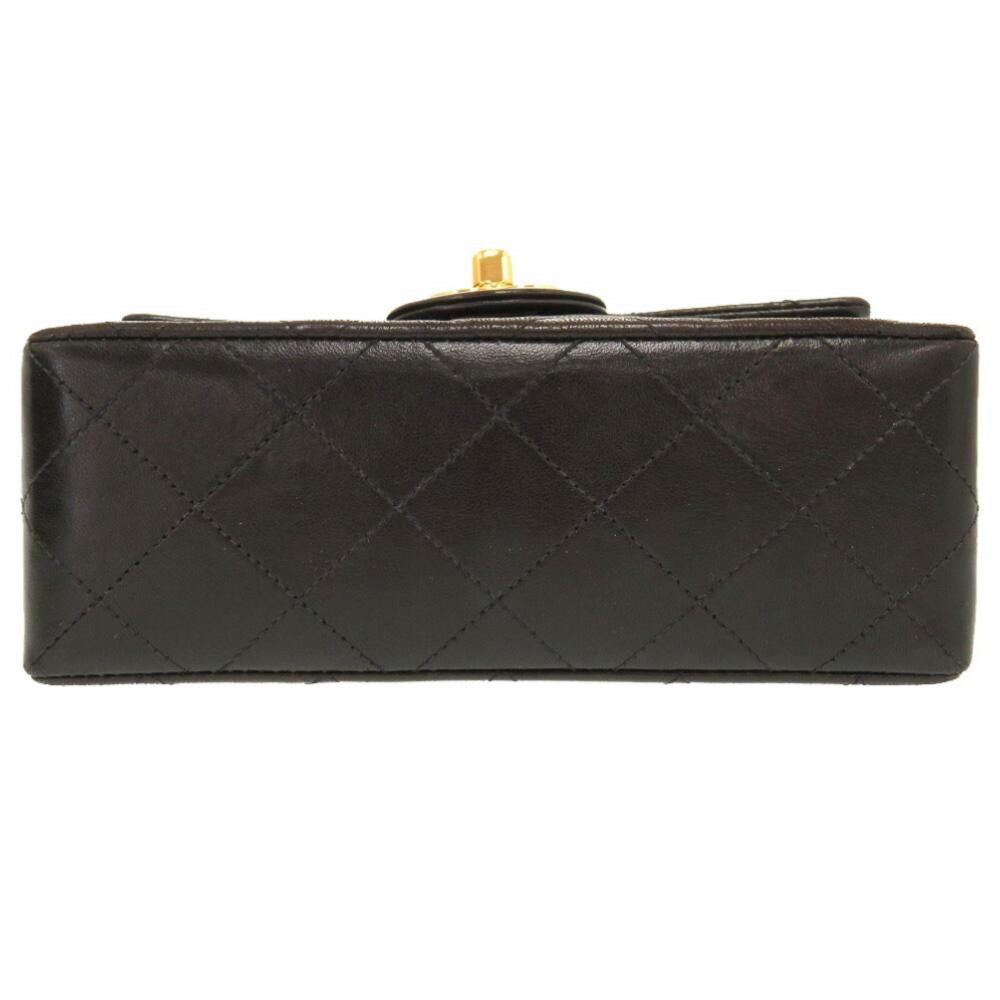 Black Leather Chanel Shoulder Bag