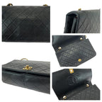 Black Leather Chanel Flap Bag