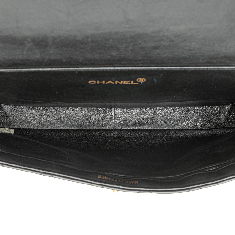 Black Leather Chanel Flap Bag