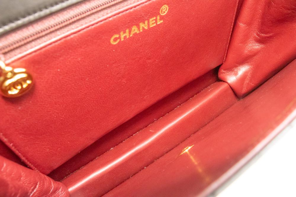Black Leather Chanel Crossbody Bag