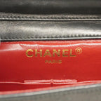 Black Leather Chanel Shoulder Bag