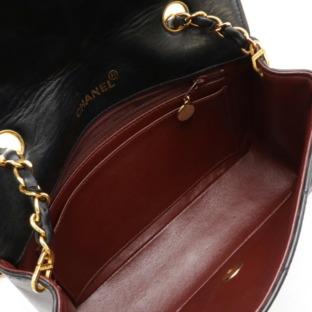 Black Leather Chanel Shoulder Bag