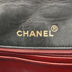 Black Leather Chanel Shoulder Bag