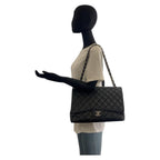 Black Leather Chanel Shoulder Bag