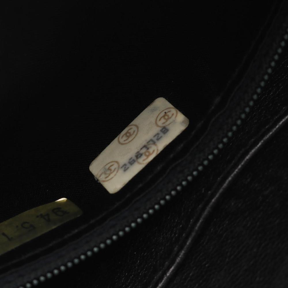 Black Leather Chanel Shoulder Bag