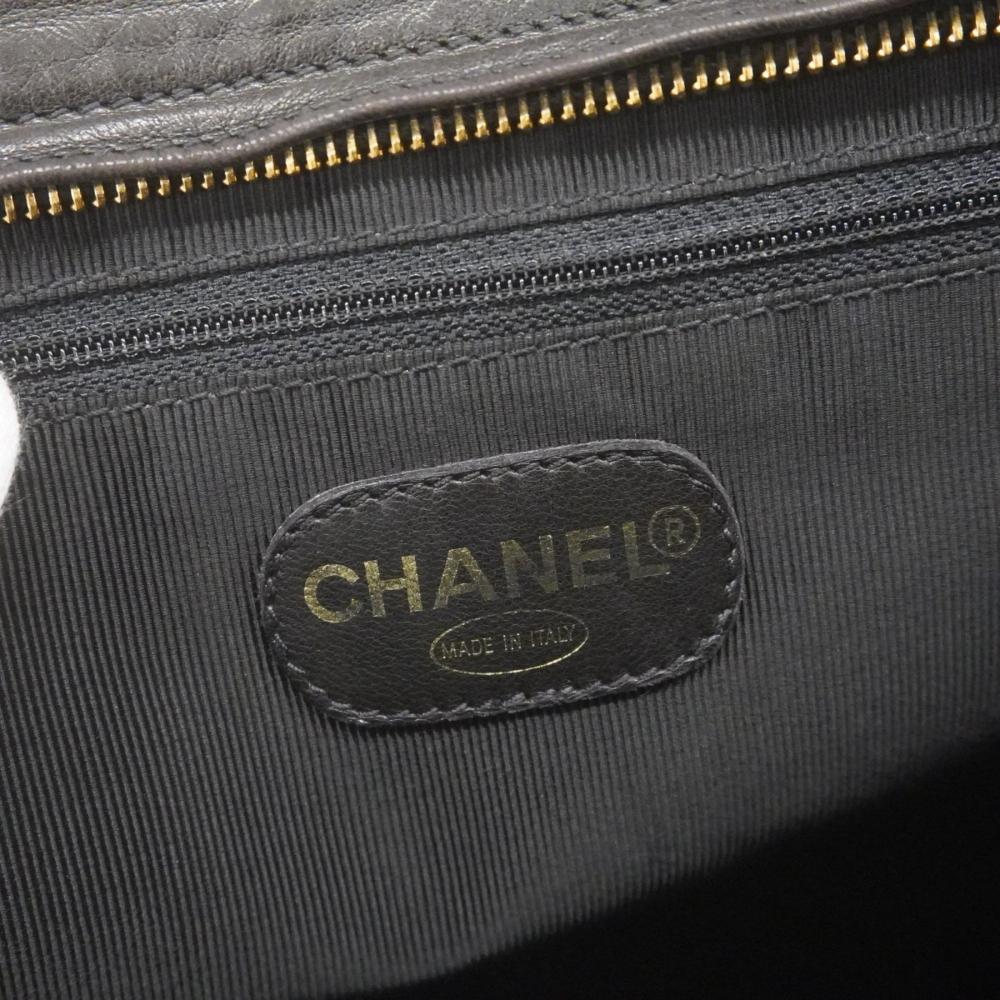 Black Leather Chanel Shoulder Bag