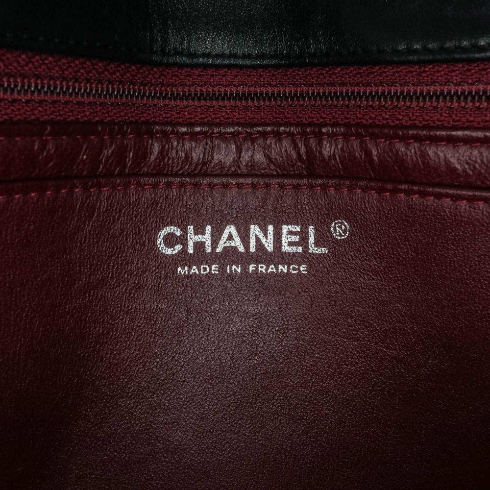 Black Leather Chanel Flap Bag