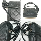 Black Leather Chanel Shoulder Bag
