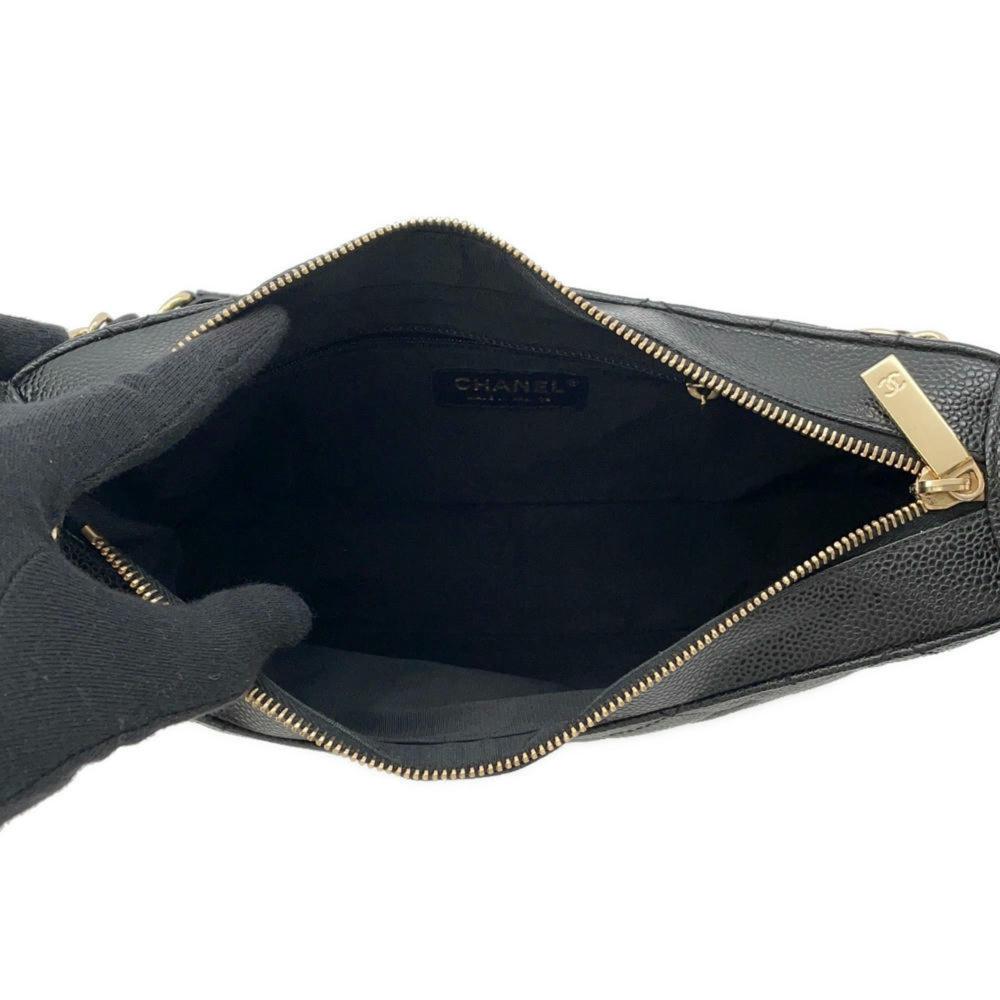 Black Leather Chanel Shoulder Bag