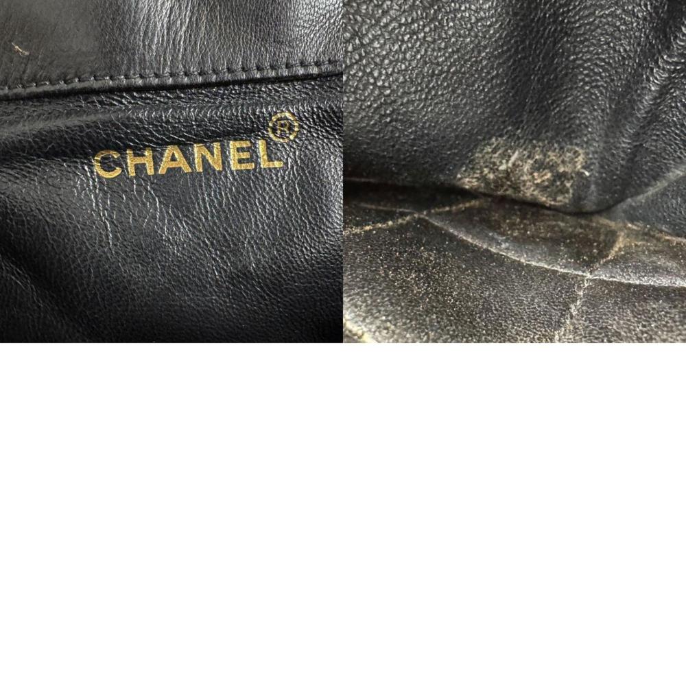 Black Leather Chanel Backpack