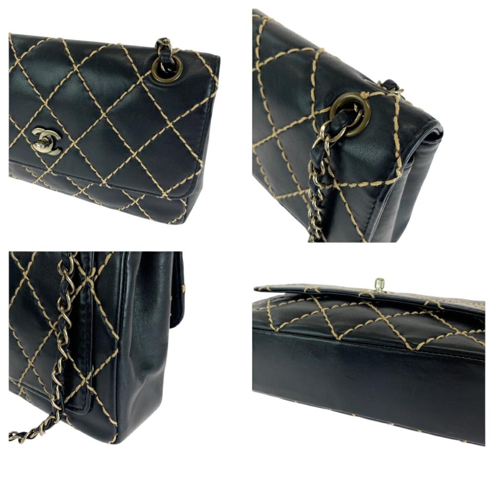 Black Leather Chanel Crossbody Bag