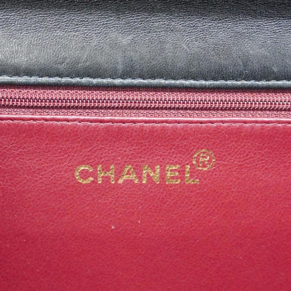 Black Leather Chanel Shoulder Bag