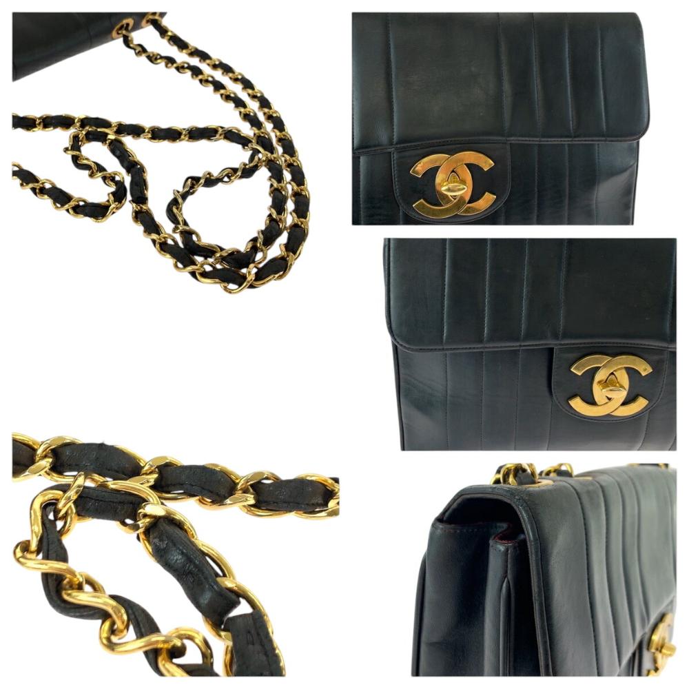 Black Leather Chanel Flap Bag