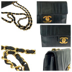 Black Leather Chanel Flap Bag